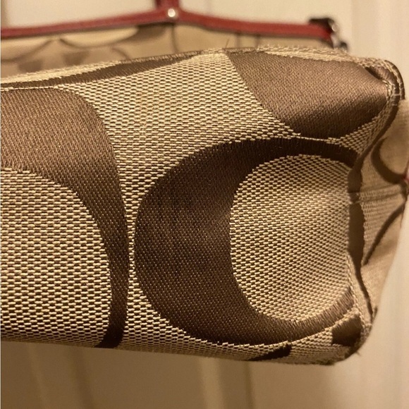 Coach Red and Brown Signature Tote - Picture 14 of 16
